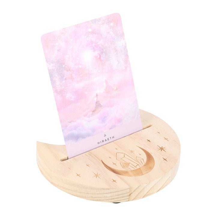 Natural Crystal Crescent Moon Tarot Card Stand | Inspired Creative Gifts | UK Supplier