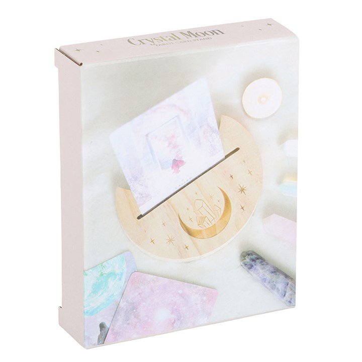 Natural Crystal Crescent Moon Tarot Card Stand | Inspired Creative Gifts | UK Supplier