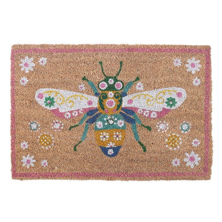 Natural Floral Bee Doormat | Inspired Creative Gifts | UK Supplier