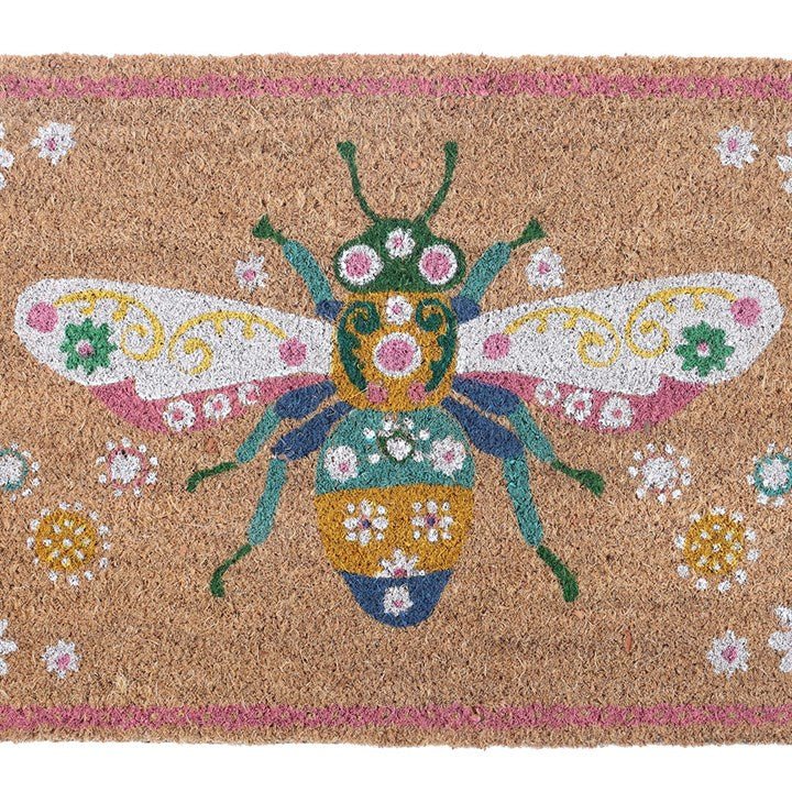Natural Floral Bee Doormat | Inspired Creative Gifts | UK Supplier