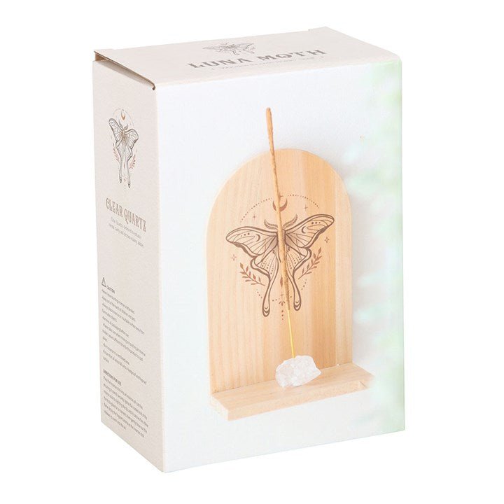 Natural Luna Moth Wooden Incense Holder Shelf | Inspired Creative Gifts | UK Supplier