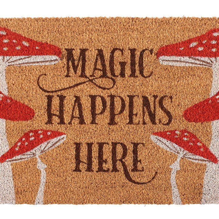 Natural Magic Happens Here Mushroom Doormat | Inspired Creative Gifts | UK Supplier