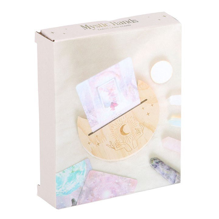 Natural Mystical Hands Crescent Moon Tarot Card Stand | Inspired Creative Gifts | UK Supplier