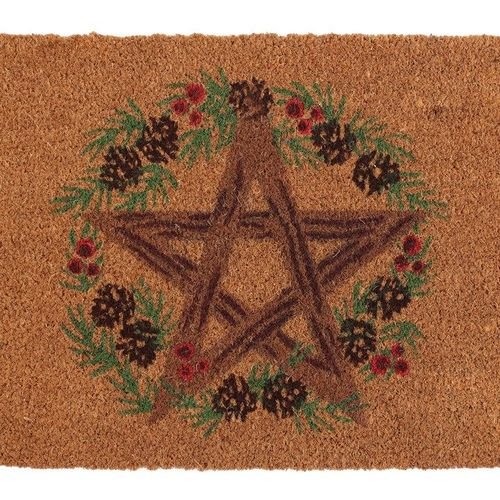 Natural Winter Solstice Pentagram Doormat | Inspired Creative Gifts | UK Supplier