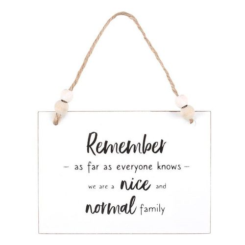 Nice And Normal Family Hanging Sign | Inspired Creative Gifts | UK Supplier