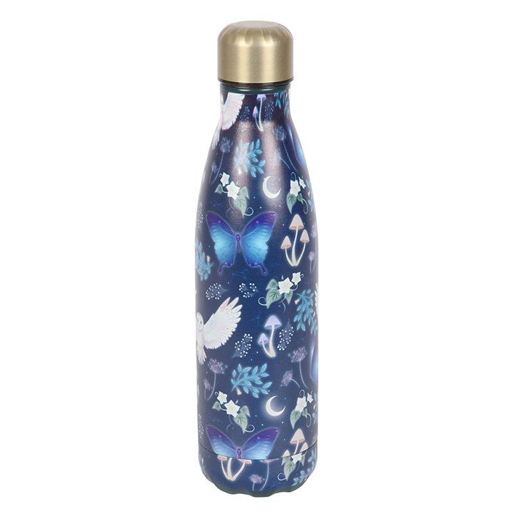Night Flight Owl Print Metal Water Bottle | Inspired Creative Gifts | UK Supplier