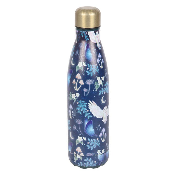Night Flight Owl Print Metal Water Bottle | Inspired Creative Gifts | UK Supplier