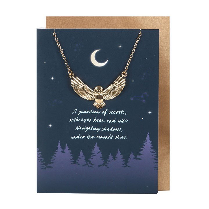 Night Owl Necklace Greeting Card | Inspired Creative Gifts | UK Supplier