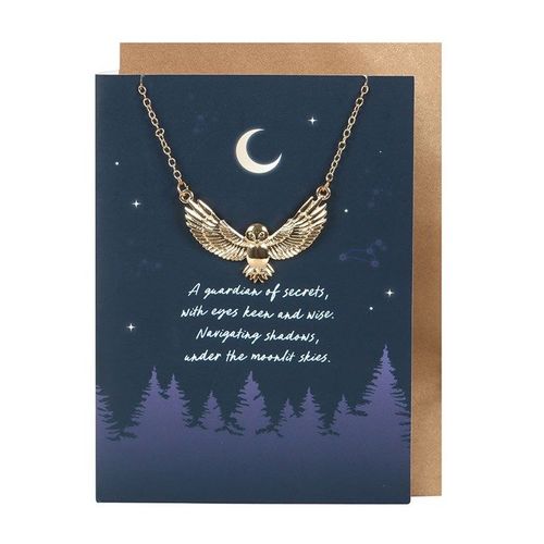Night Owl Necklace Greeting Card | Inspired Creative Gifts | UK Supplier