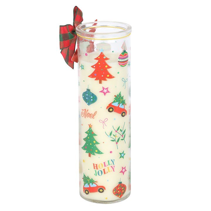 Nostalgic Christmas Print Christmas Pudding Scented Tube Candle | Inspired Creative Gifts | UK Supplier