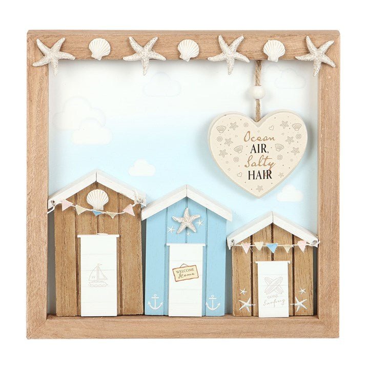 Ocean Air Salty Hair 3D Shell Beach Hut MDF Plaque | Inspired Creative Gifts | UK Supplier