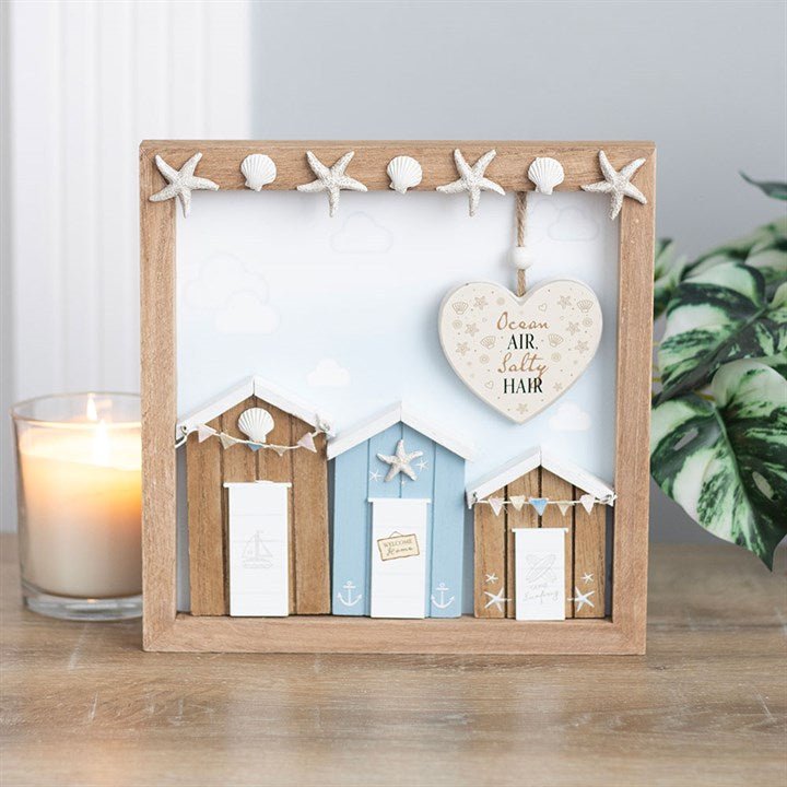 Ocean Air Salty Hair 3D Shell Beach Hut MDF Plaque | Inspired Creative Gifts | UK Supplier