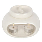 Off White Double Oil Burner | Inspired Creative Gifts | UK Supplier