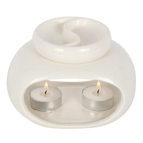 Off White Double Oil Burner | Inspired Creative Gifts | UK Supplier