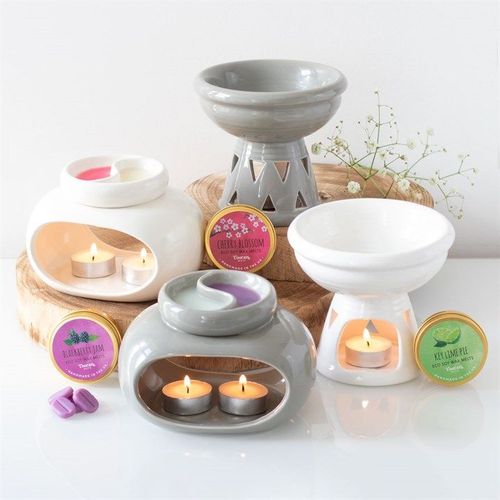 Off White Double Oil Burner | Inspired Creative Gifts | UK Supplier