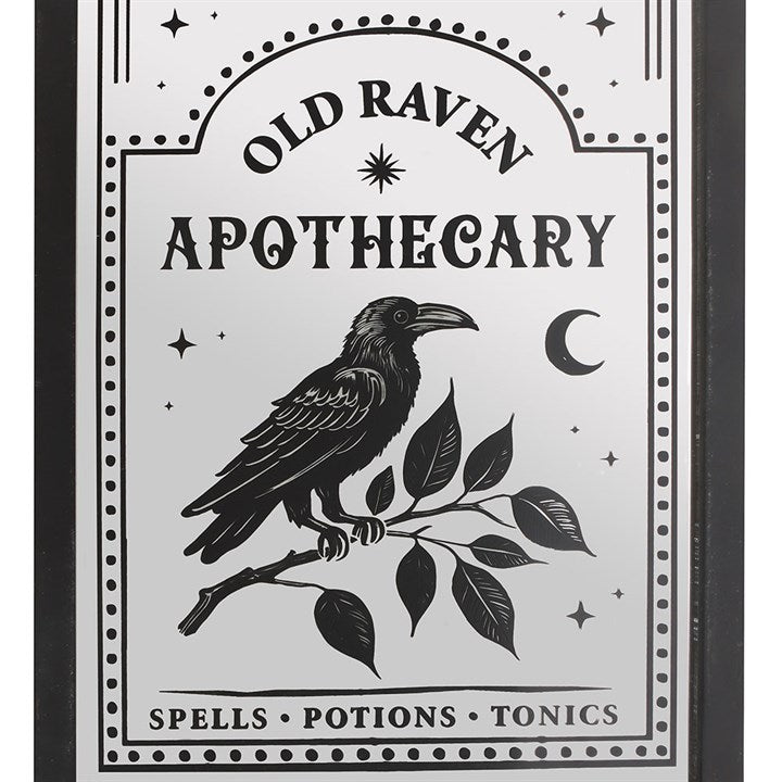 Old Raven Apothecary Mirrored Wall Art | Inspired Creative Gifts | UK Supplier