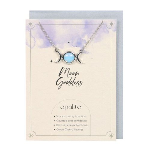 Opalite Triple Moon Necklace Card | Inspired Creative Gifts | UK Supplier