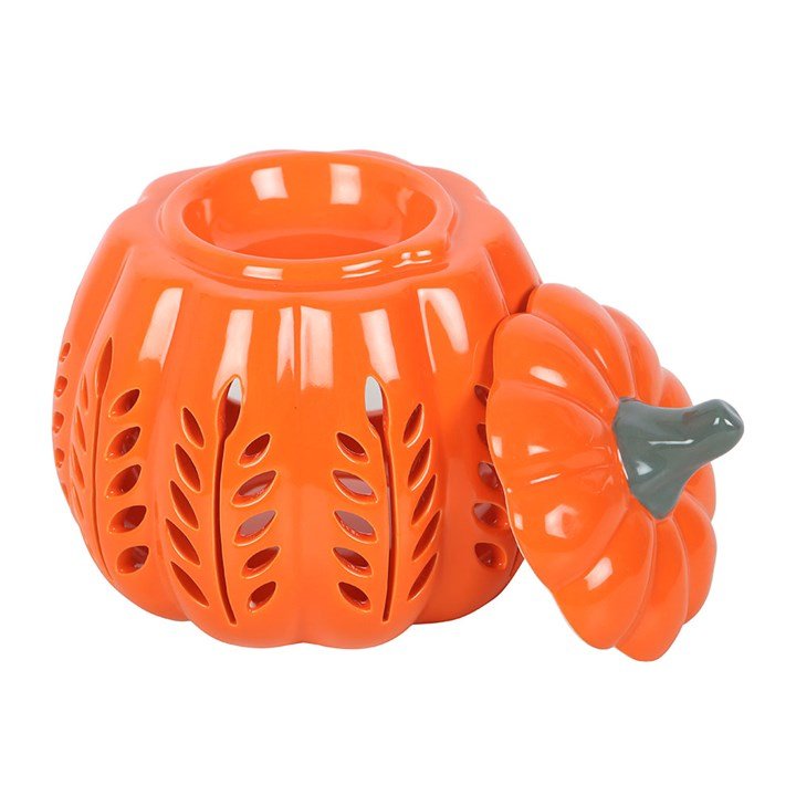 Orange Leaf Cut Out Pumpkin Oil Burner and Wax Warmer | Inspired Creative Gifts | UK Supplier