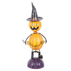 Orange Metal Pumpkin Man Ornament with Witch Hat | Inspired Creative Gifts | UK Supplier