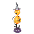Orange Metal Pumpkin Man Ornament with Witch Hat | Inspired Creative Gifts | UK Supplier