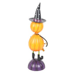 Orange Metal Pumpkin Man Ornament with Witch Hat | Inspired Creative Gifts | UK Supplier