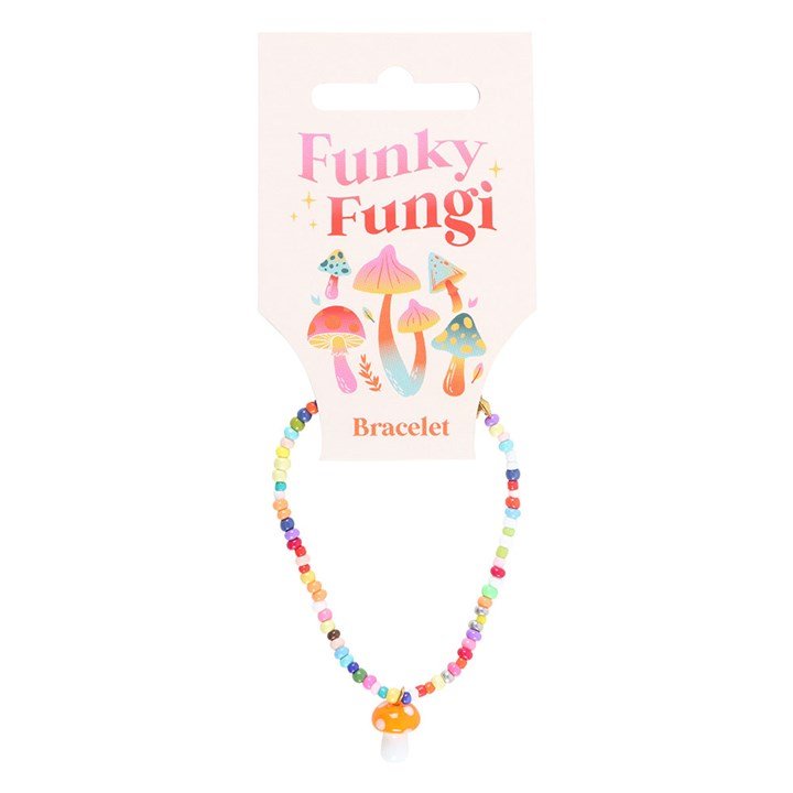Orange Mushroom Beaded Charm Bracelet | Inspired Creative Gifts | UK Supplier