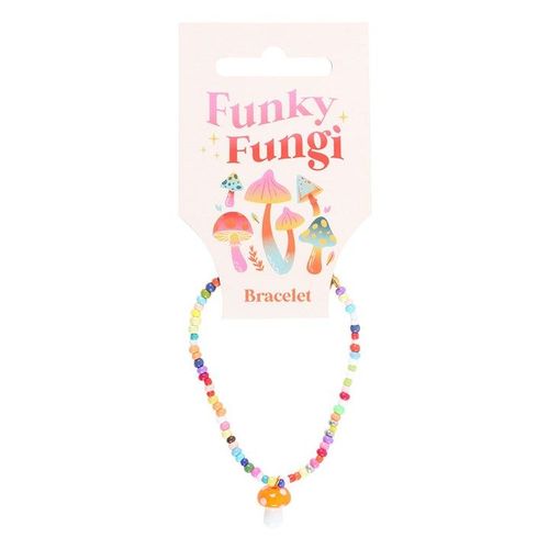 Orange Mushroom Beaded Charm Bracelet | Inspired Creative Gifts | UK Supplier