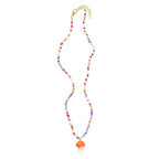 Orange Mushroom Beaded Pendant Necklace | Inspired Creative Gifts | UK Supplier
