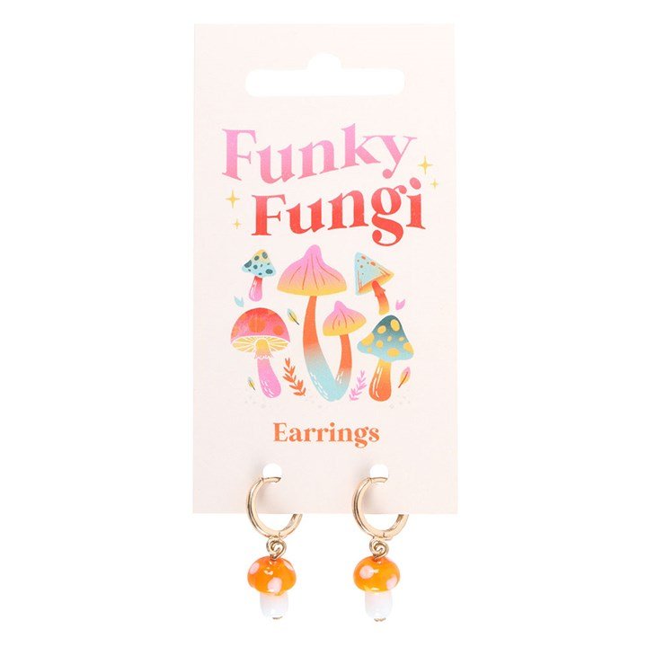 Orange Mushroom Dangle Earrings | Inspired Creative Gifts | UK Supplier