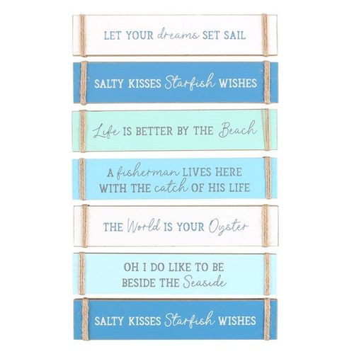 Pack of 6 Nautical Block Signs | Inspired Creative Gifts | UK Supplier