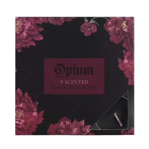 Pack of 9 Opium Scented Black Tealights | Inspired Creative Gifts | UK Supplier