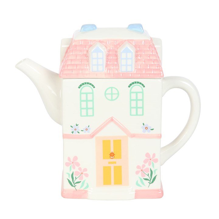 Pastel House Shaped Teapot | Inspired Creative Gifts | UK Supplier