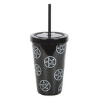 Pentagram Plastic Tumbler with Straw | Inspired Creative Gifts | UK Supplier