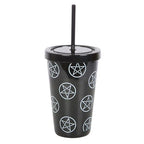 Pentagram Plastic Tumbler with Straw | Inspired Creative Gifts | UK Supplier