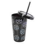 Pentagram Plastic Tumbler with Straw | Inspired Creative Gifts | UK Supplier