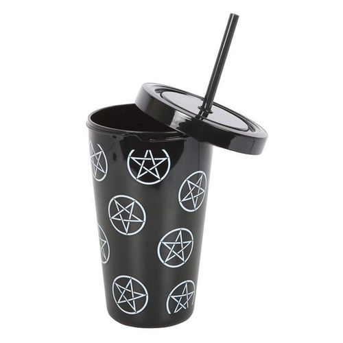 Pentagram Plastic Tumbler with Straw | Inspired Creative Gifts | UK Supplier