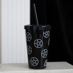 Pentagram Plastic Tumbler with Straw | Inspired Creative Gifts | UK Supplier