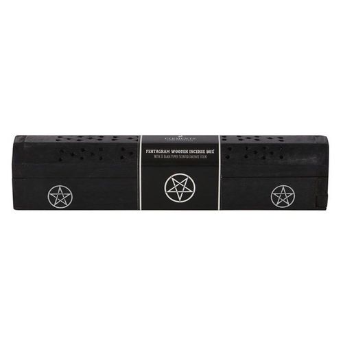 Pentagram Wooden Black Pepper Incense Box Set | Inspired Creative Gifts | UK Supplier