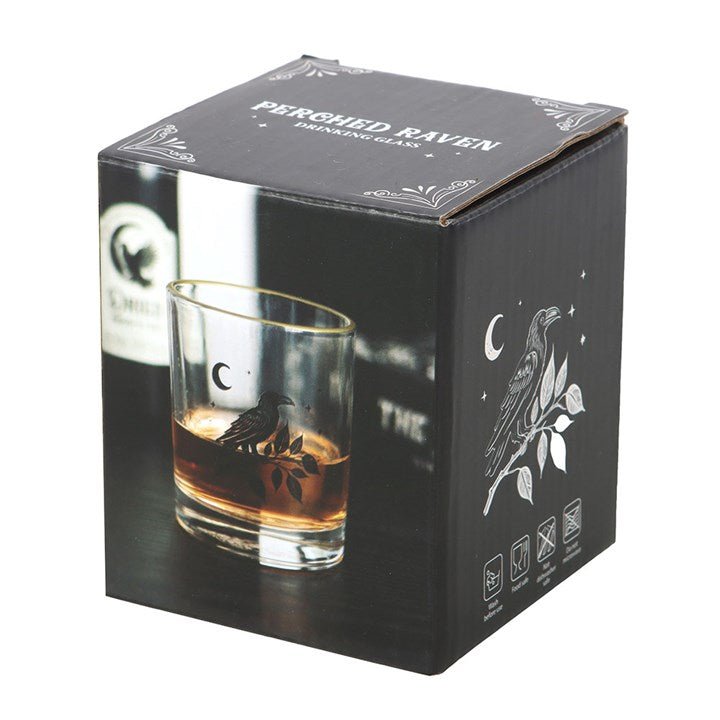 Perched Raven Drinking Glass | Inspired Creative Gifts | UK Supplier