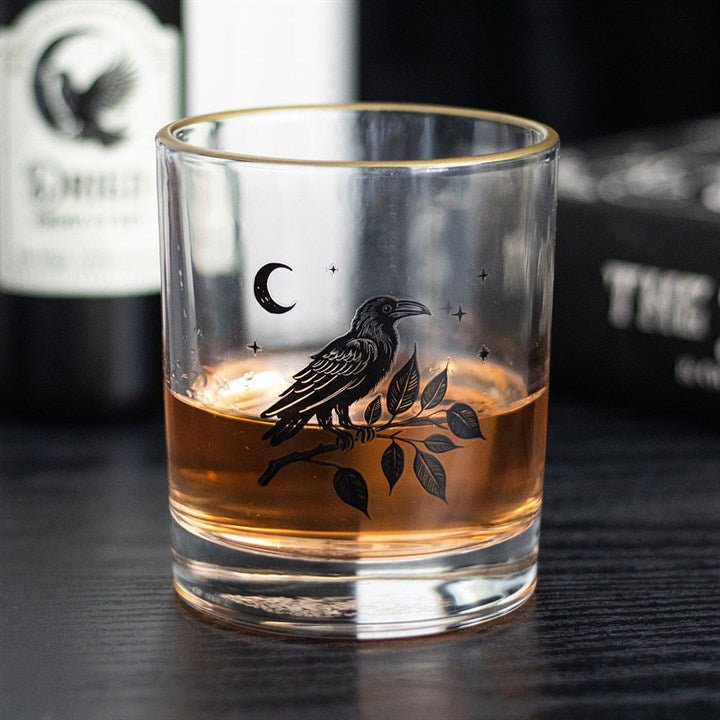 Perched Raven Drinking Glass | Inspired Creative Gifts | UK Supplier