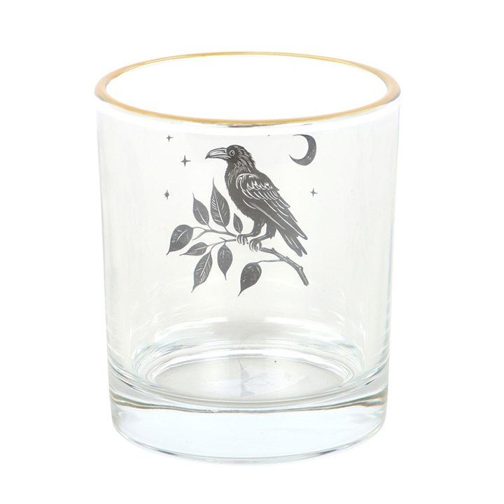 Perched Raven Drinking Glass | Inspired Creative Gifts | UK Supplier