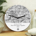 Personalised 1805 - 1874 Old Series Map Compass Wooden Clock | Inspired Creative Gifts | UK Supplier