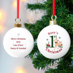 Personalised 1st Christmas Festive Fawn Bauble | Inspired Creative Gifts | UK Supplier