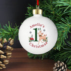 Personalised 1st Christmas Festive Fawn Bauble | Inspired Creative Gifts | UK Supplier