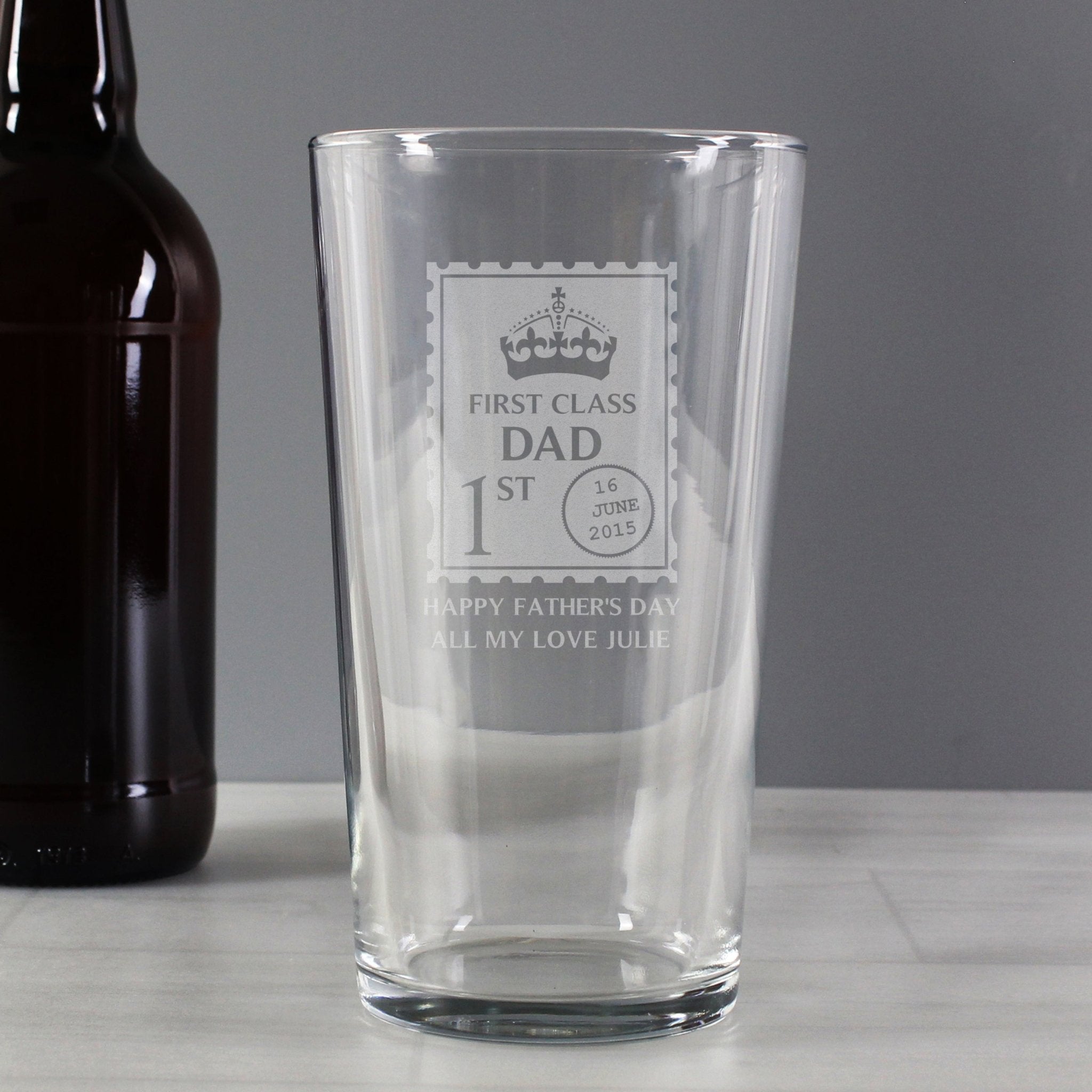 Personalised 1st Class Pint Glass | Inspired Creative Gifts | UK Supplier