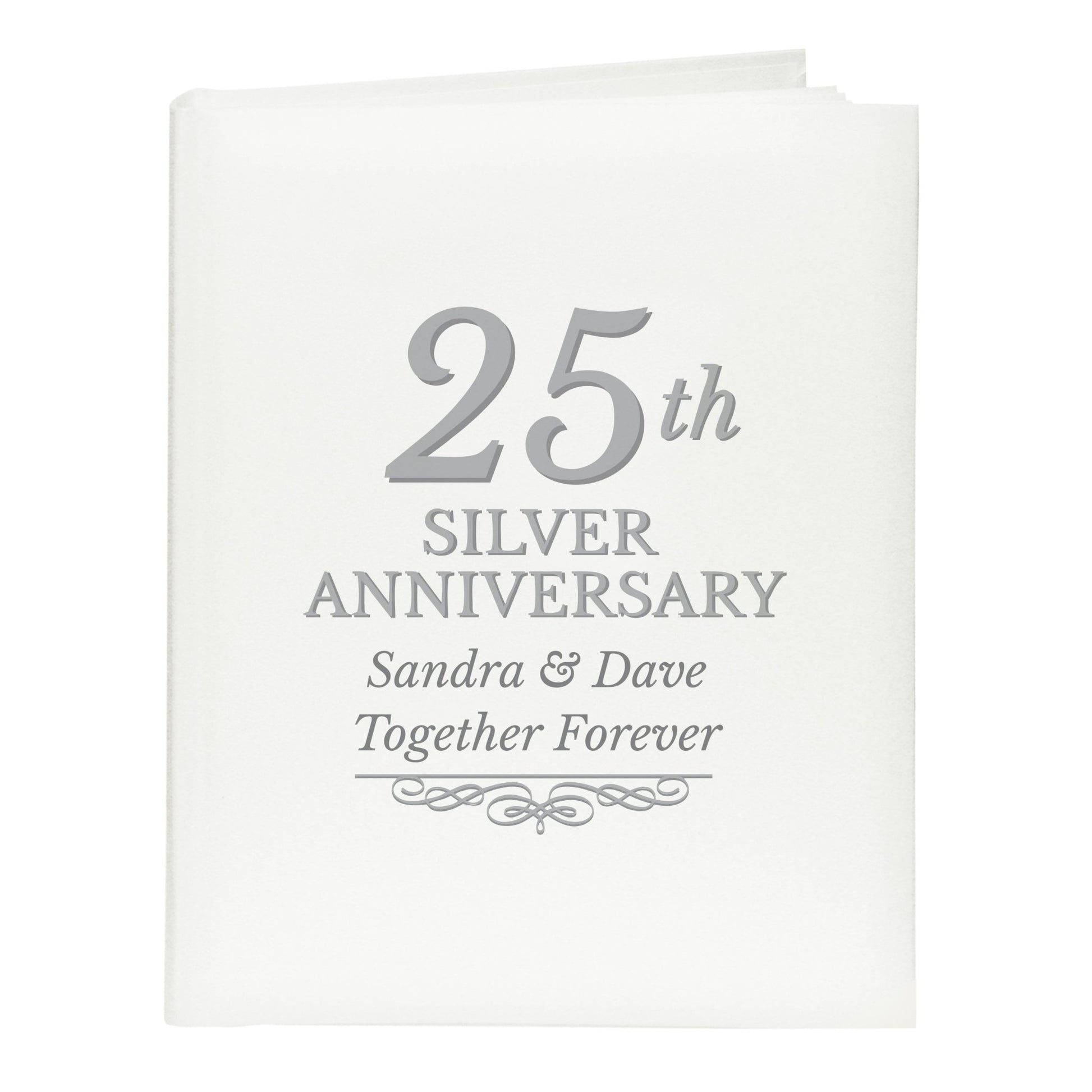 Personalised 25th Silver Anniversary Traditional Photo Album | Inspired Creative Gifts | UK Supplier