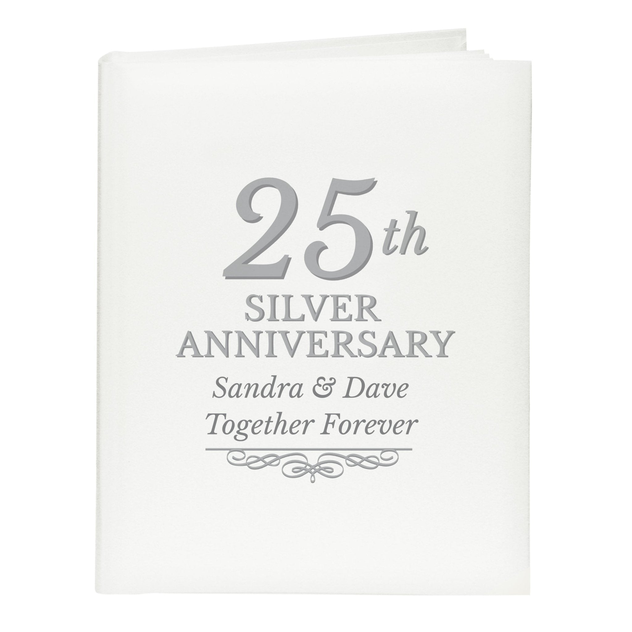 Personalised 25th Silver Anniversary Traditional Photo Album | Inspired Creative Gifts | UK Supplier