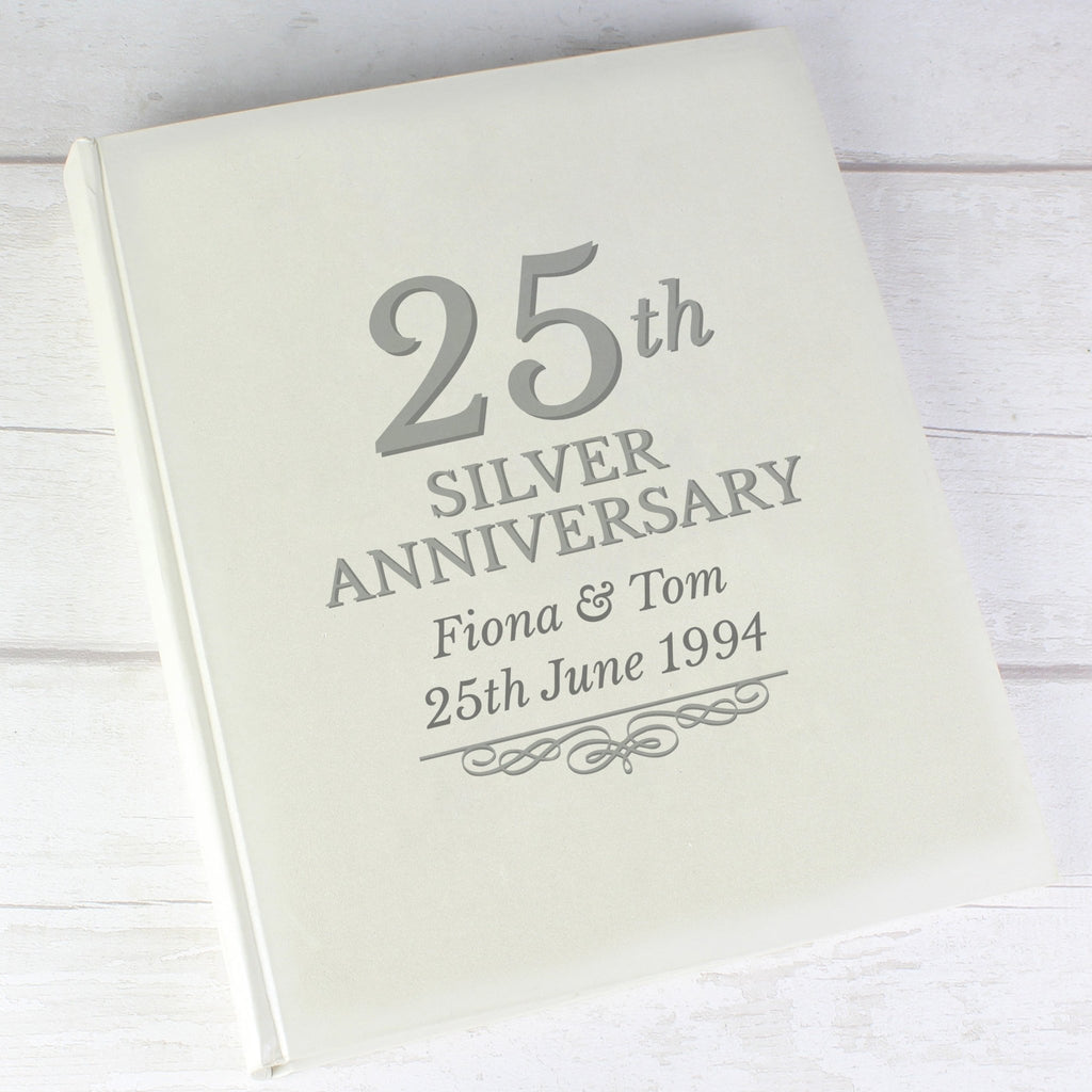 Personalised 25th Silver Anniversary Traditional Photo Album | Inspired Creative Gifts | UK Supplier