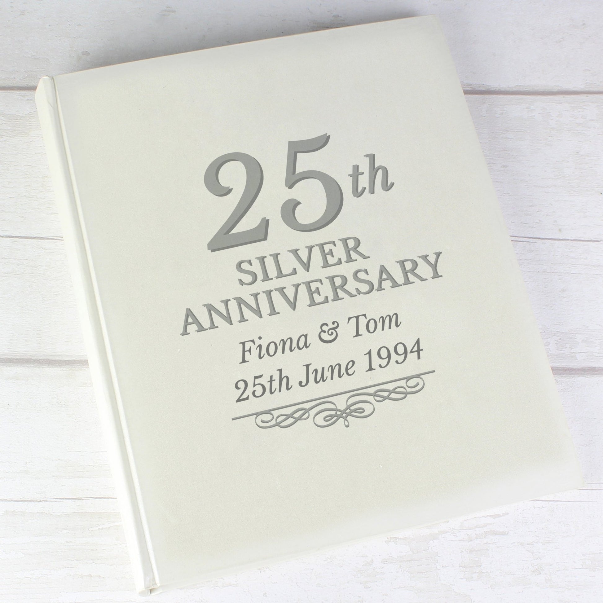 Personalised 25th Silver Anniversary Traditional Photo Album | Inspired Creative Gifts | UK Supplier