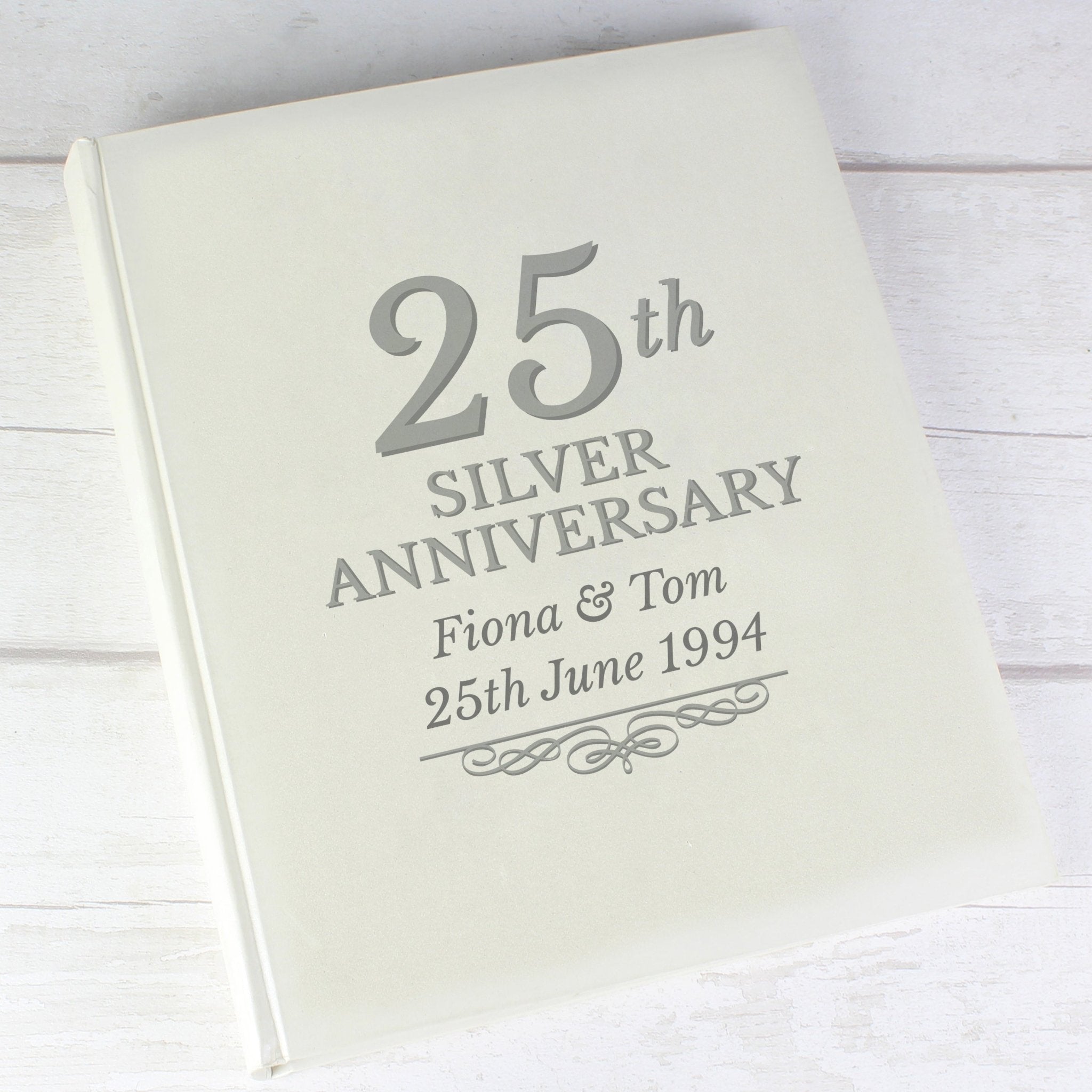 Personalised 25th Silver Anniversary Traditional Photo Album | Inspired Creative Gifts | UK Supplier
